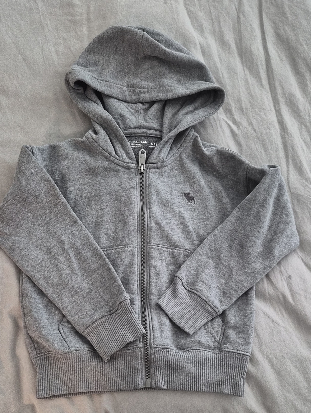 Kids Gray Zip-Up Hoodie Sweatshirt - Classic Casual-Abercrombie Kids